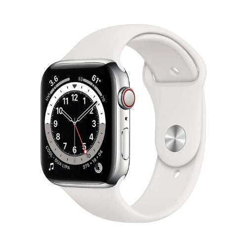 Apple Watch Series 6 (44mm, GPS + Cellular) Graphite Stainless Steel Case with Black Sport MK ELECTRONICS UAE