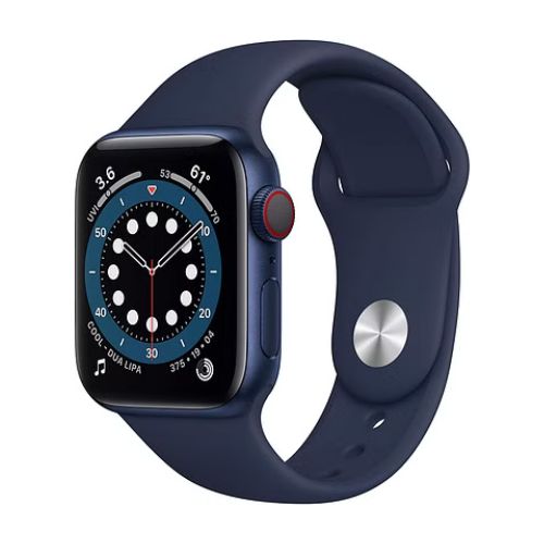 Apple Watch Series 6 ( GPS + cellular - 44mm) Blue Aluminum Case with Deep Navy Sport Band MK ELECTRONICS UAE