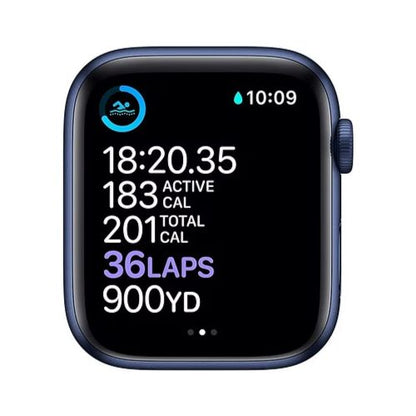 Apple Watch Series 6 ( GPS + cellular - 44mm) Blue Aluminum Case with Deep Navy Sport Band MK ELECTRONICS UAE