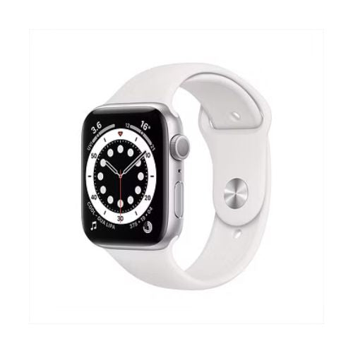 Apple Watch Series 6 (GPS, 44mm) - Silver Aluminium Case with White Sport Band MK ELECTRONICS UAE