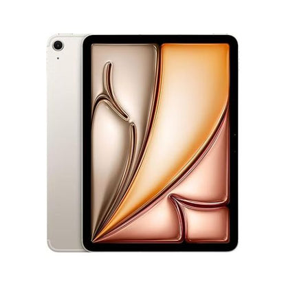 Apple iPad Air 11-inch (M2): Liquid Retina display, 128GB, Landscape 12MP Front Camera/12MP Back Camera, Wi-Fi 6E + 5G Cellular with eSIM, Touch ID, All-Day Battery Life - Starlight MK ELECTRONICS UAE