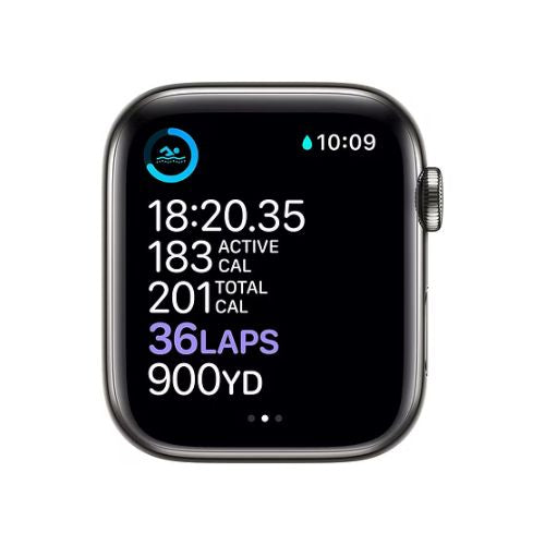 Apple Watch Series 6 (44mm, GPS + Cellular) Graphite Stainless Steel Case with Black Sport MK ELECTRONICS UAE